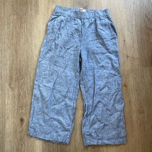 Blue linen wide leg pants